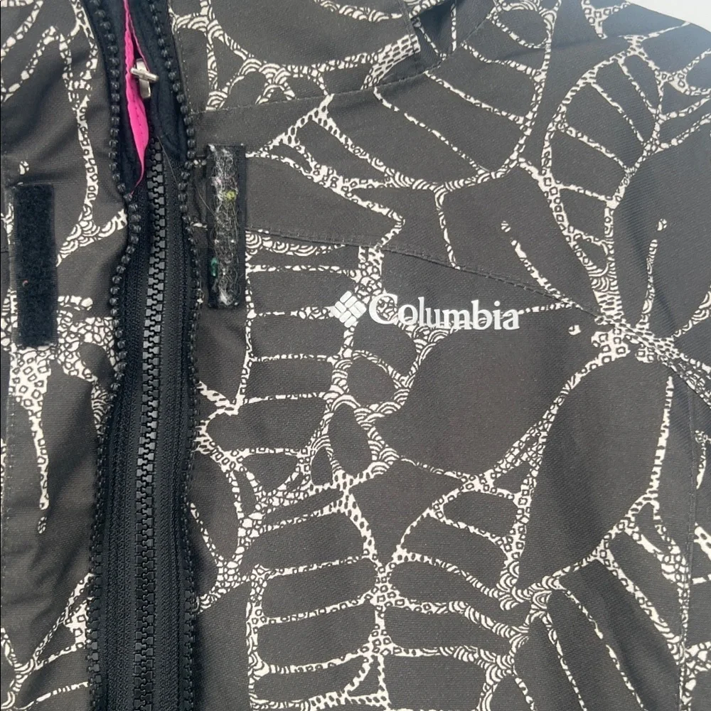 Columbia Gray Omni Heat Floral Softshell Outgrown Full Zip Jacket Girls Sz Large